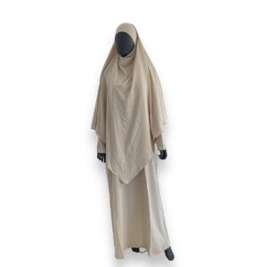 Set Abaya y Khimar Beige