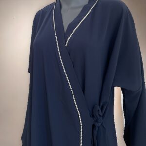 Abaya Kimono Perlitas Azul Marino