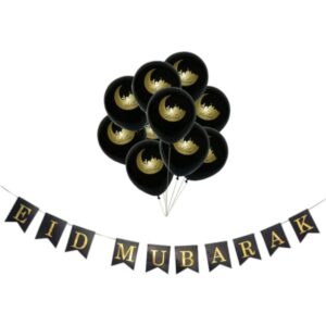 Pack Eid Mubarak, Letras + Globos Negro