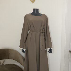 Vestido Zainab Beige Oscuro