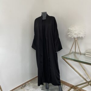 Abaya Satinada con Relive Negro